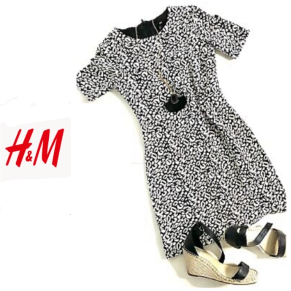 H&M all over print short-sleeve mini dress